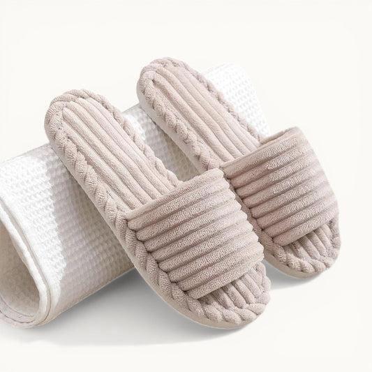 Chaussons velours femme Crème / 35-36
