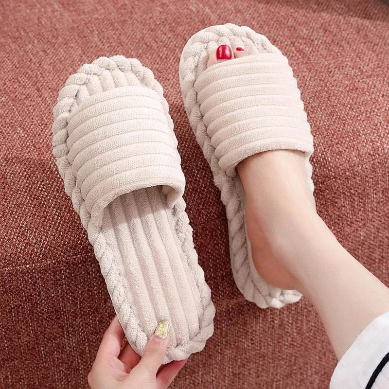 Chaussons velours femme