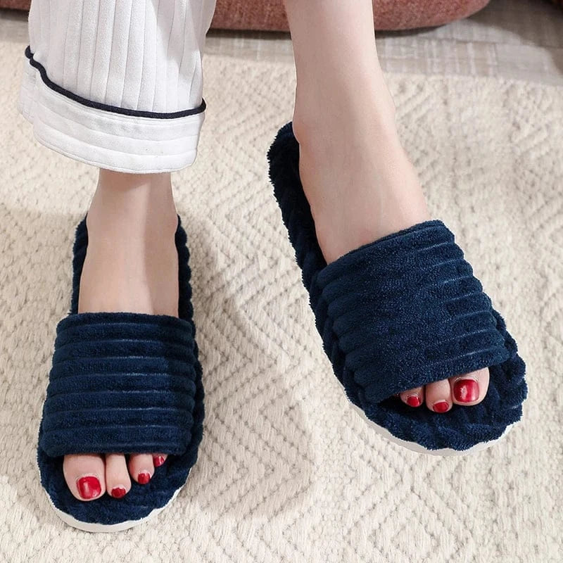 Chaussons velours femme