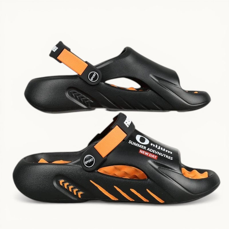 Claquette Chausson Homme Fashion Noir/Orange / 44-45