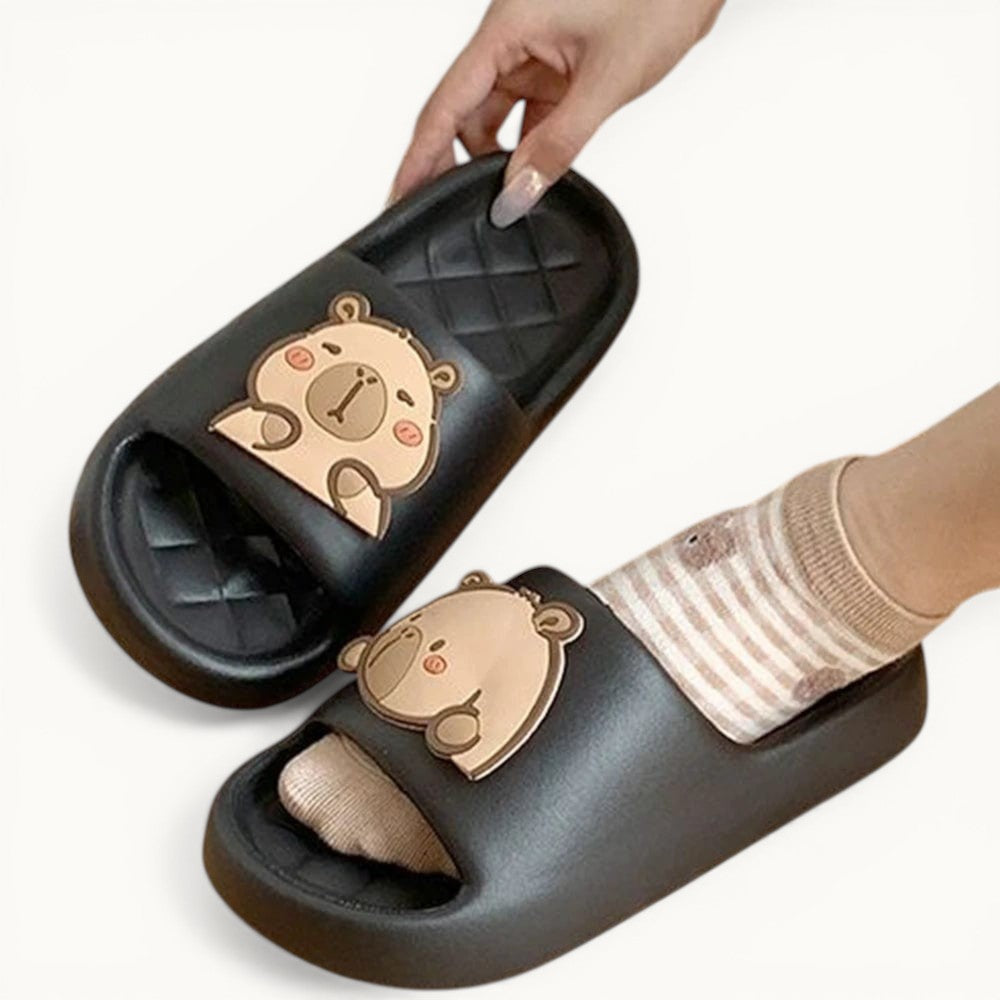 Claquette Pantoufle Capybara Noir / 39-40