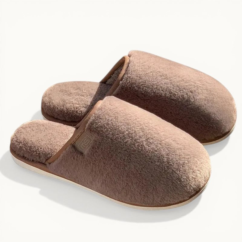 Gacimy-Pantoufles de maison d'hiver pour femmes, chaussures d'intérieur chaudes et floues, diapositives plates décontractées, pantoufles en peluche douces et confortables, pantoufles en fourrure moelleuse, chaussures en co Brown / 44-45 / CHINA