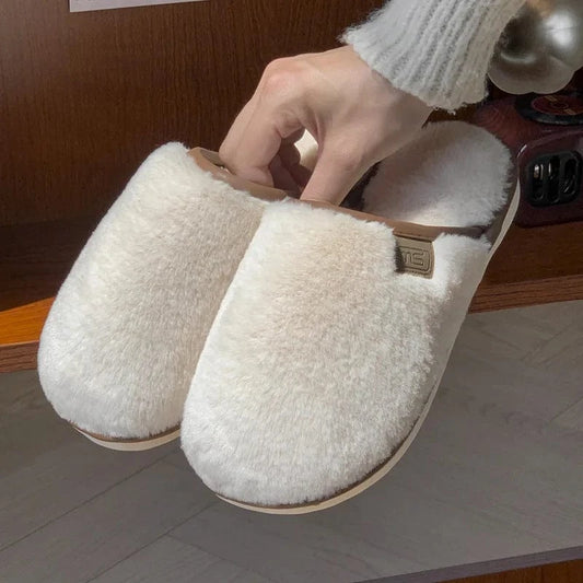 Gacimy-Pantoufles de maison d'hiver pour femmes, chaussures d'intérieur chaudes et floues, diapositives plates décontractées, pantoufles en peluche douces et confortables, pantoufles en fourrure moelleuse, chaussures en co