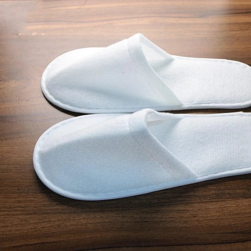 Lot de 5 chaussons d'hôtel Blanc / 5 paires de 27cm