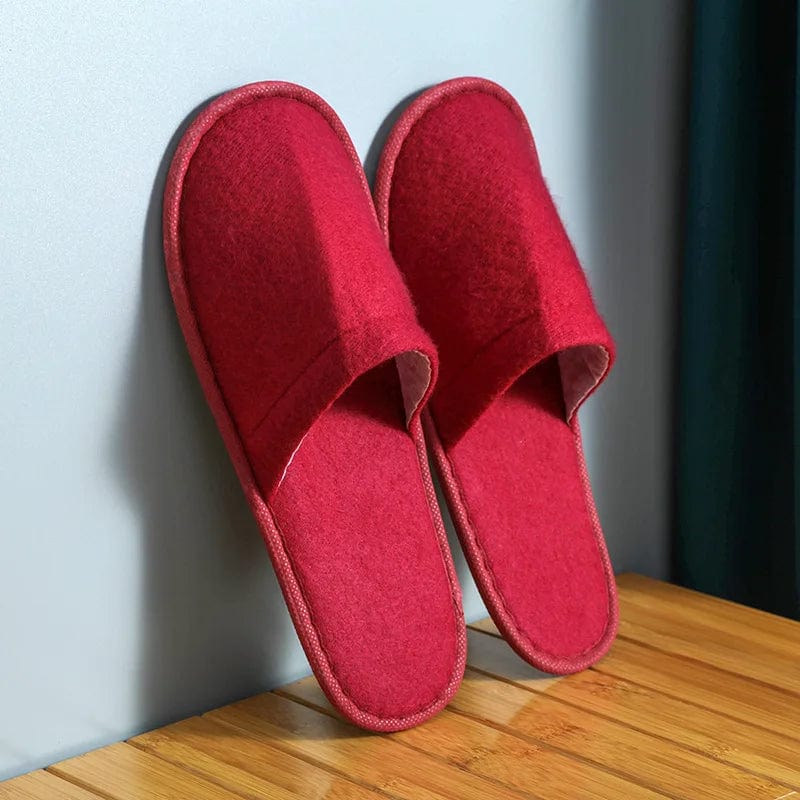 Lot de 5 chaussons d'hôtel Rouge / 5 paires de 27cm