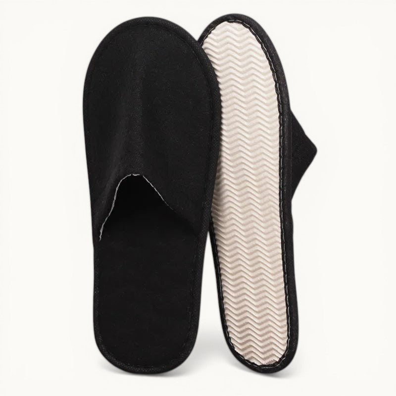 Lot de 5 chaussons d'hôtel Noir / 5 paires de 27cm
