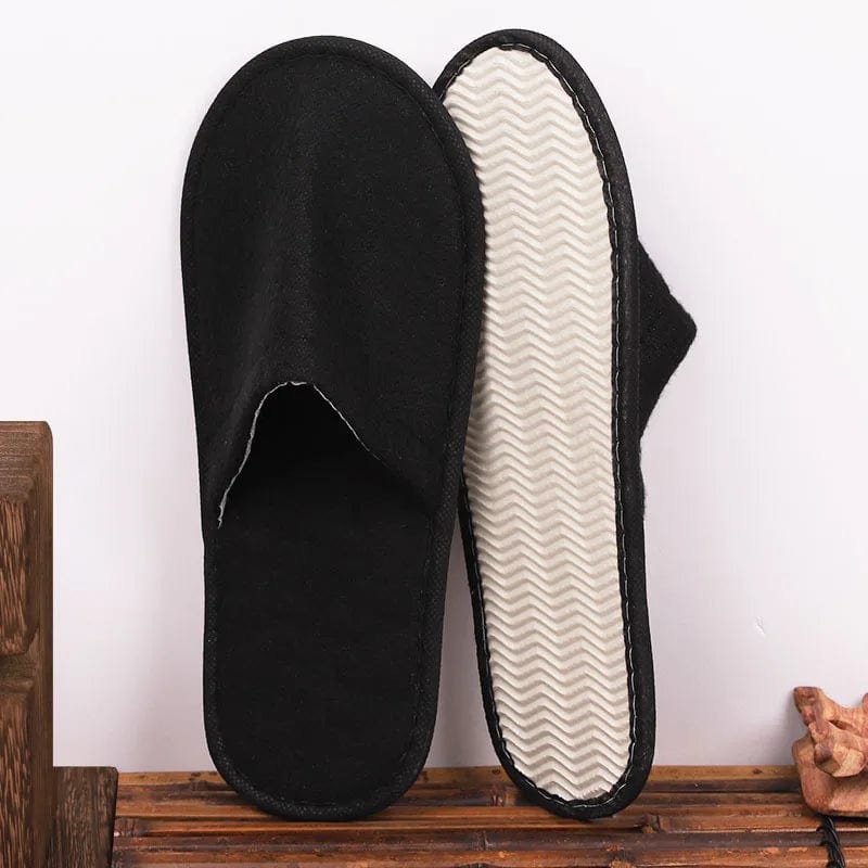 Lot de 5 chaussons d'hôtel Noir / 5 paires de 27cm