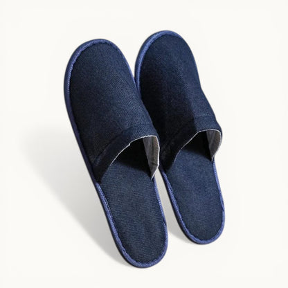 Lot de 5 chaussons d'hôtel Bleu marine / 5 paires de 27cm