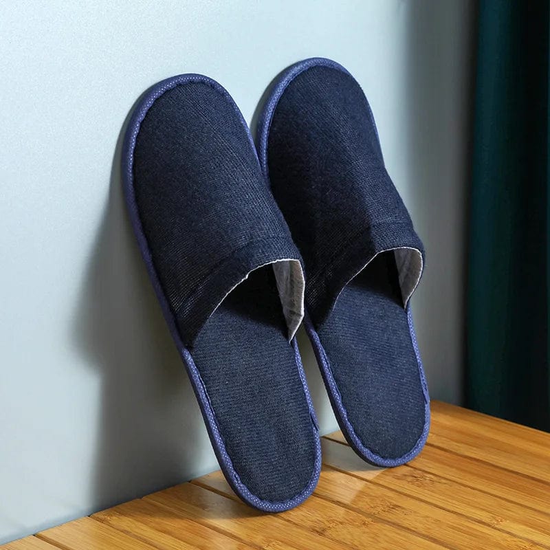 Lot de 5 chaussons d'hôtel Bleu marine / 5 paires de 27cm