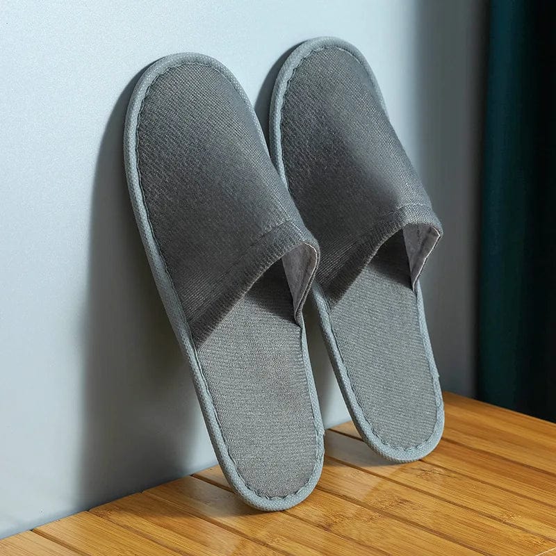 Lot de 5 chaussons d'hôtel Gris / 5 paires de 27cm