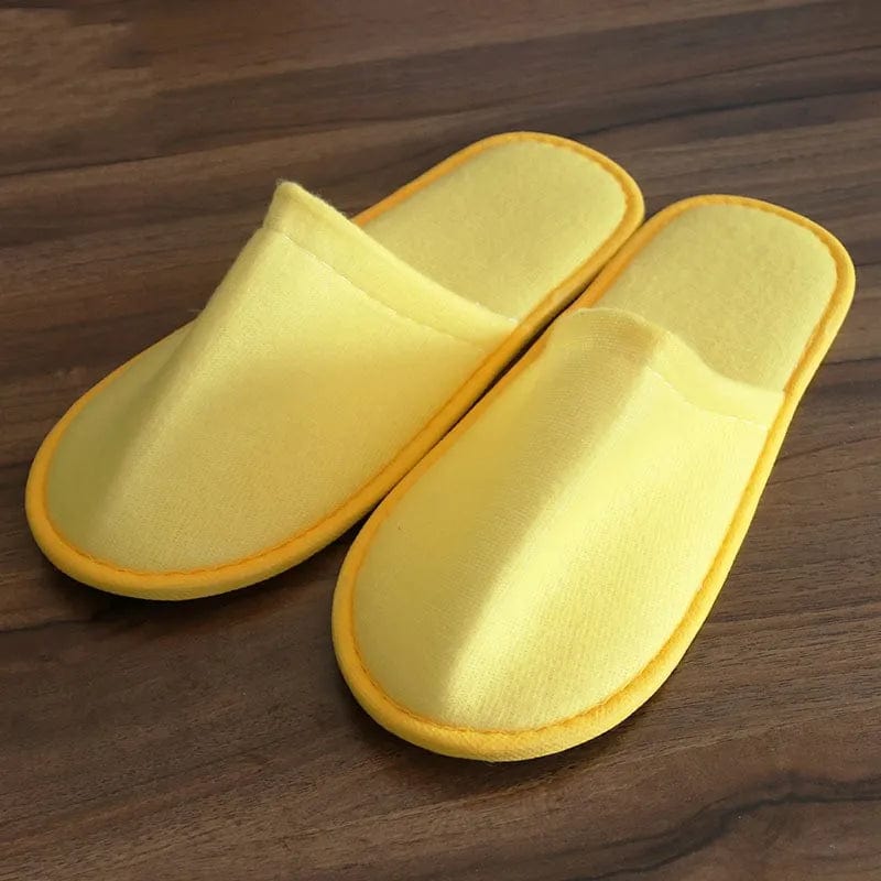 Lot de 5 chaussons d'hôtel Jaune foncé / 5 paires de 27cm