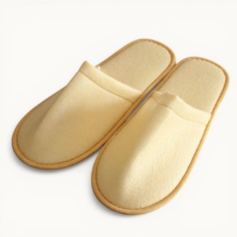 Lot de 5 chaussons d'hôtel Jaune / 5 paires de 27cm