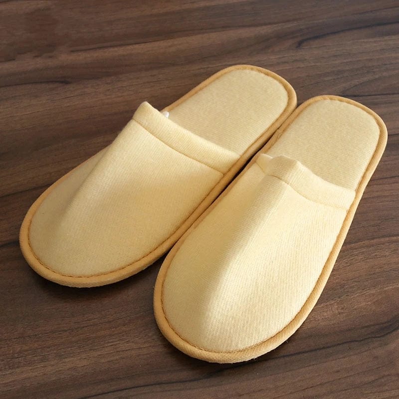 Lot de 5 chaussons d'hôtel Jaune / 5 paires de 27cm