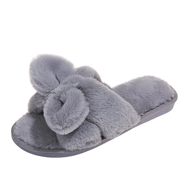 Pantoufle Claquette Fourrure Gris / 35