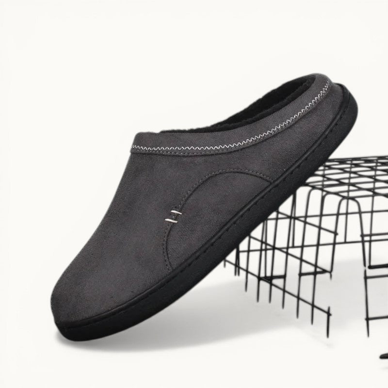 Pantoufle en Cuir Gris / 39-40