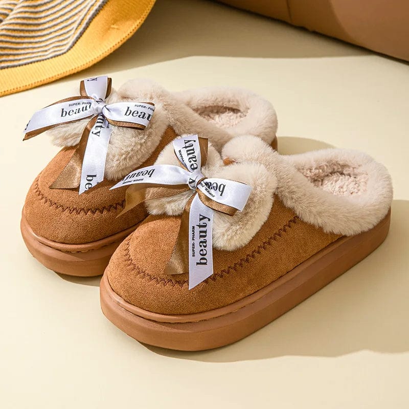 Pantoufle femme fourrure Camel / 36-37