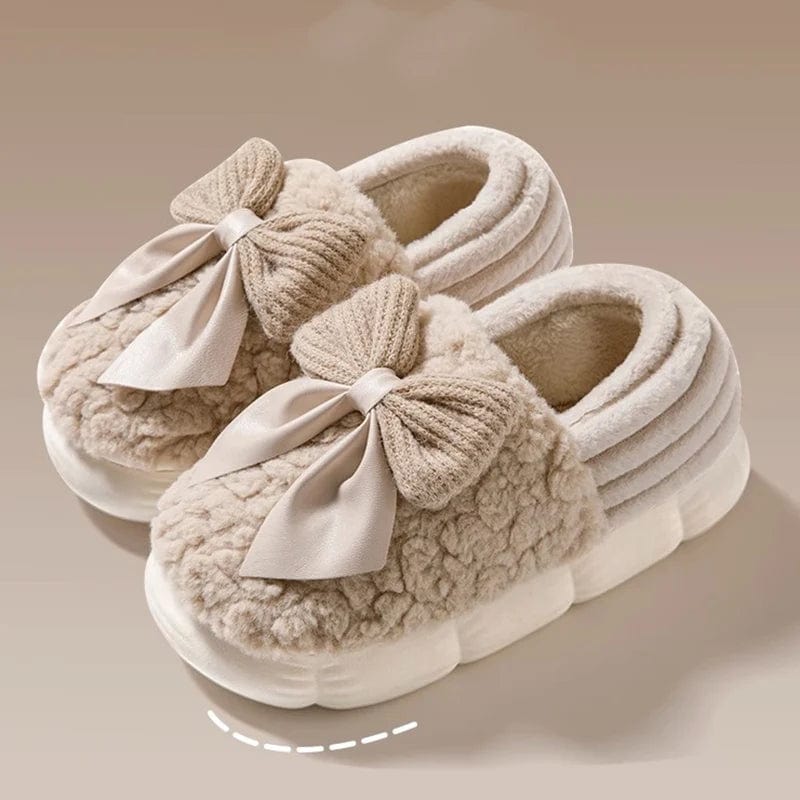 Pantoufle Femme Noeud Marron / 36-37