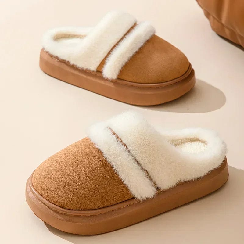 Pantoufle fourrure femme Camel / 34-35