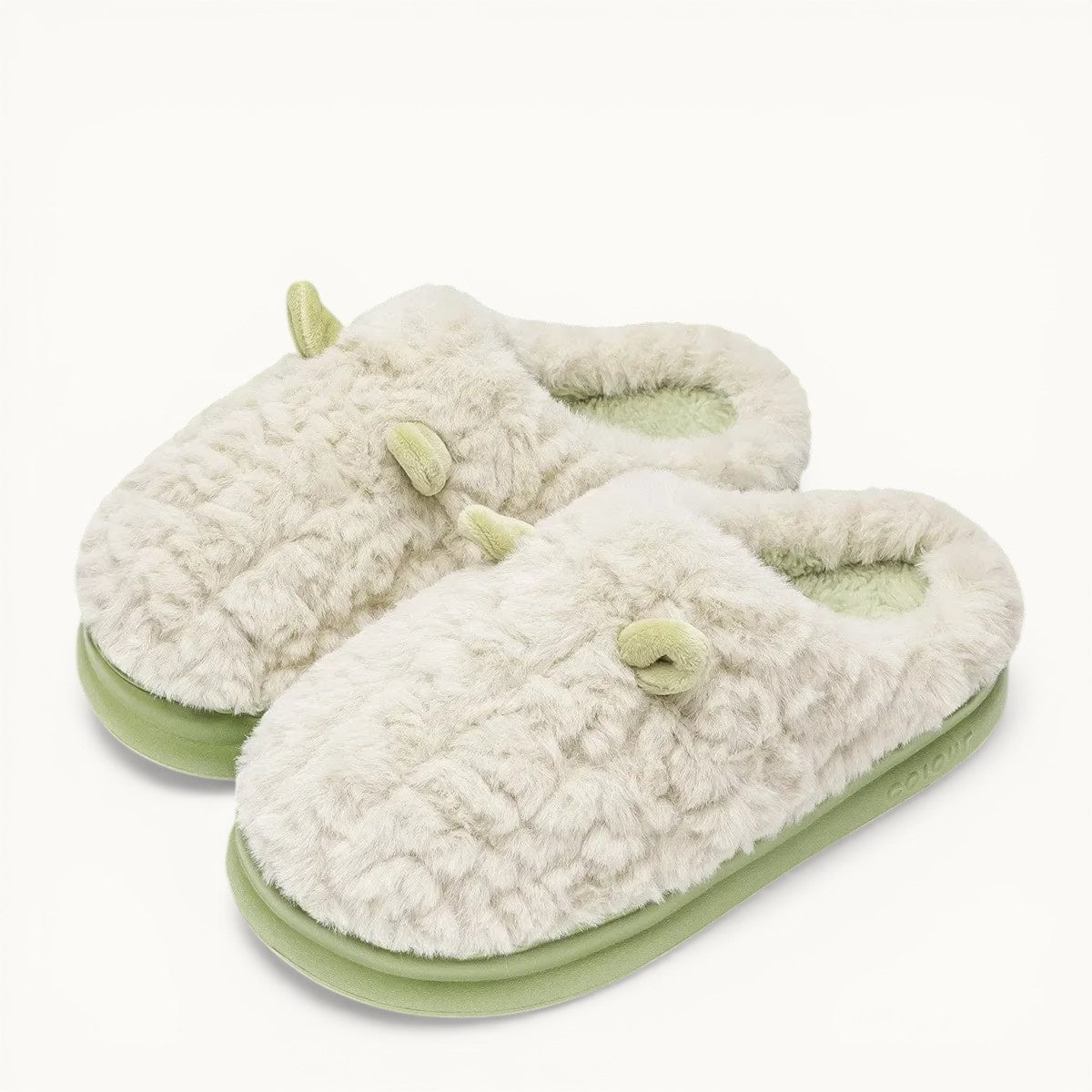 Pantoufle oreille d'animaux Vert / 35-36