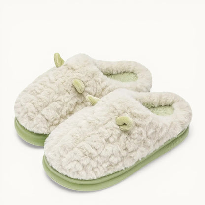 Pantoufle oreille d'animaux Vert / 35-36