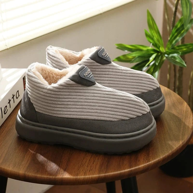 Pantoufles Classiques en Velours Côtelé pour Homme, Chaussures Douces et Chaudes, Confortables, en Coton, pour Maison, Chambre à Coucher, Extérieur, Hiver