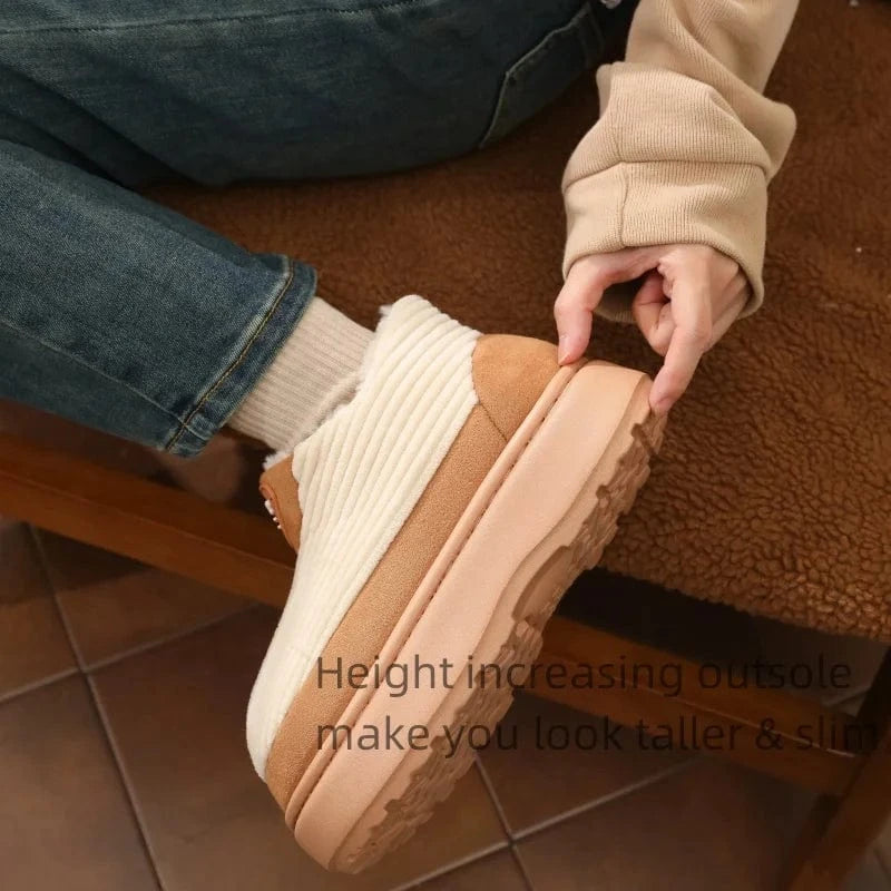 Pantoufles Classiques en Velours Côtelé pour Homme, Chaussures Douces et Chaudes, Confortables, en Coton, pour Maison, Chambre à Coucher, Extérieur, Hiver