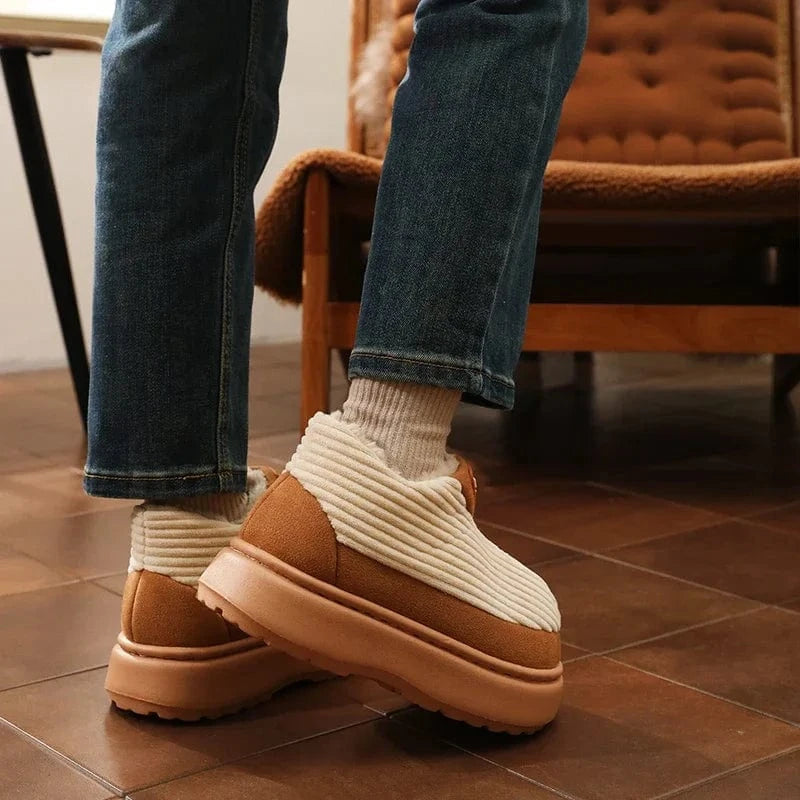 Pantoufles Classiques en Velours Côtelé pour Homme, Chaussures Douces et Chaudes, Confortables, en Coton, pour Maison, Chambre à Coucher, Extérieur, Hiver