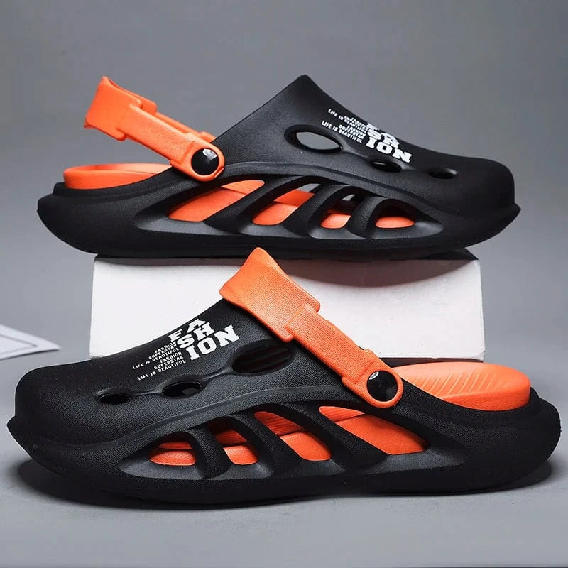 Sabot chausson homme Noir/Orange / 36-37