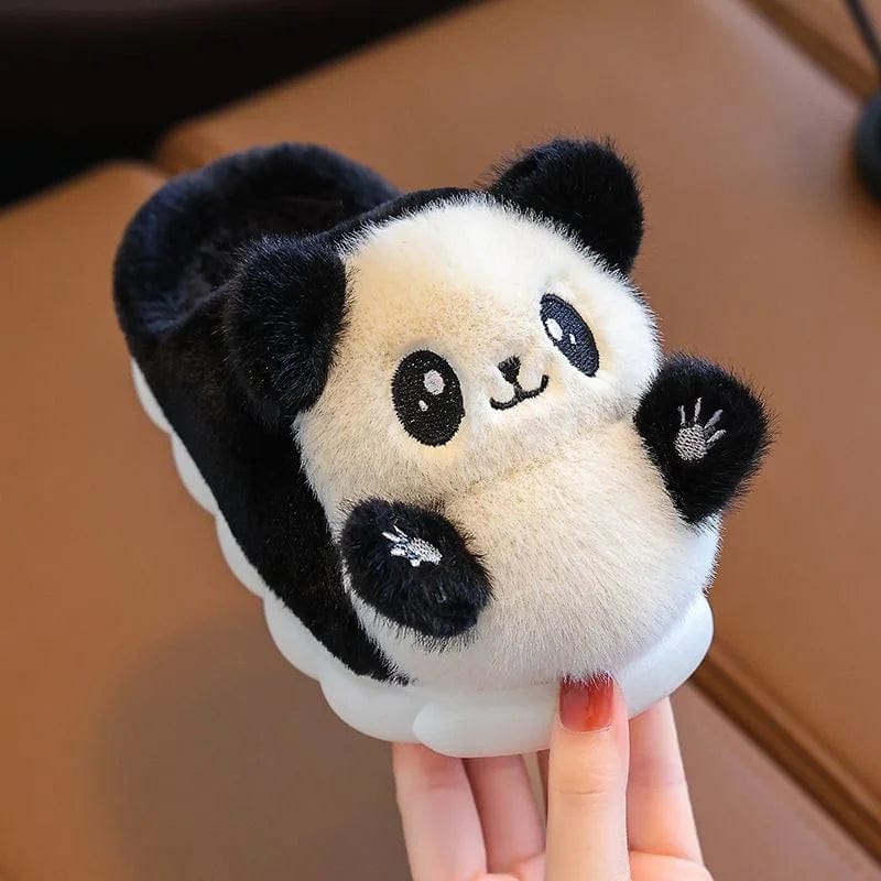 Winter Cute Panda Children Indoor Shoes Plush Warm Cartoon Girls Boys Slippers 2023 Soft Bottom Room Child Kids Slippers